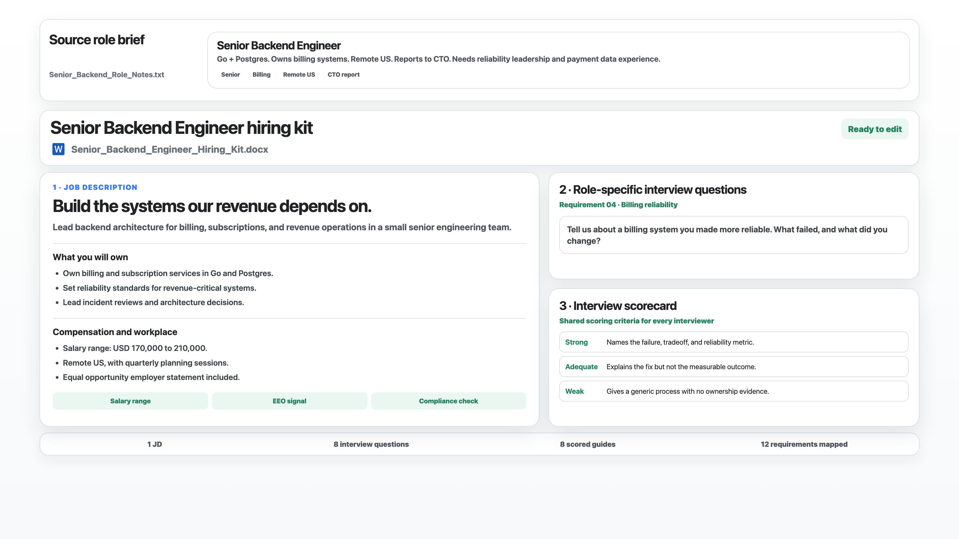 Generate job description preview
