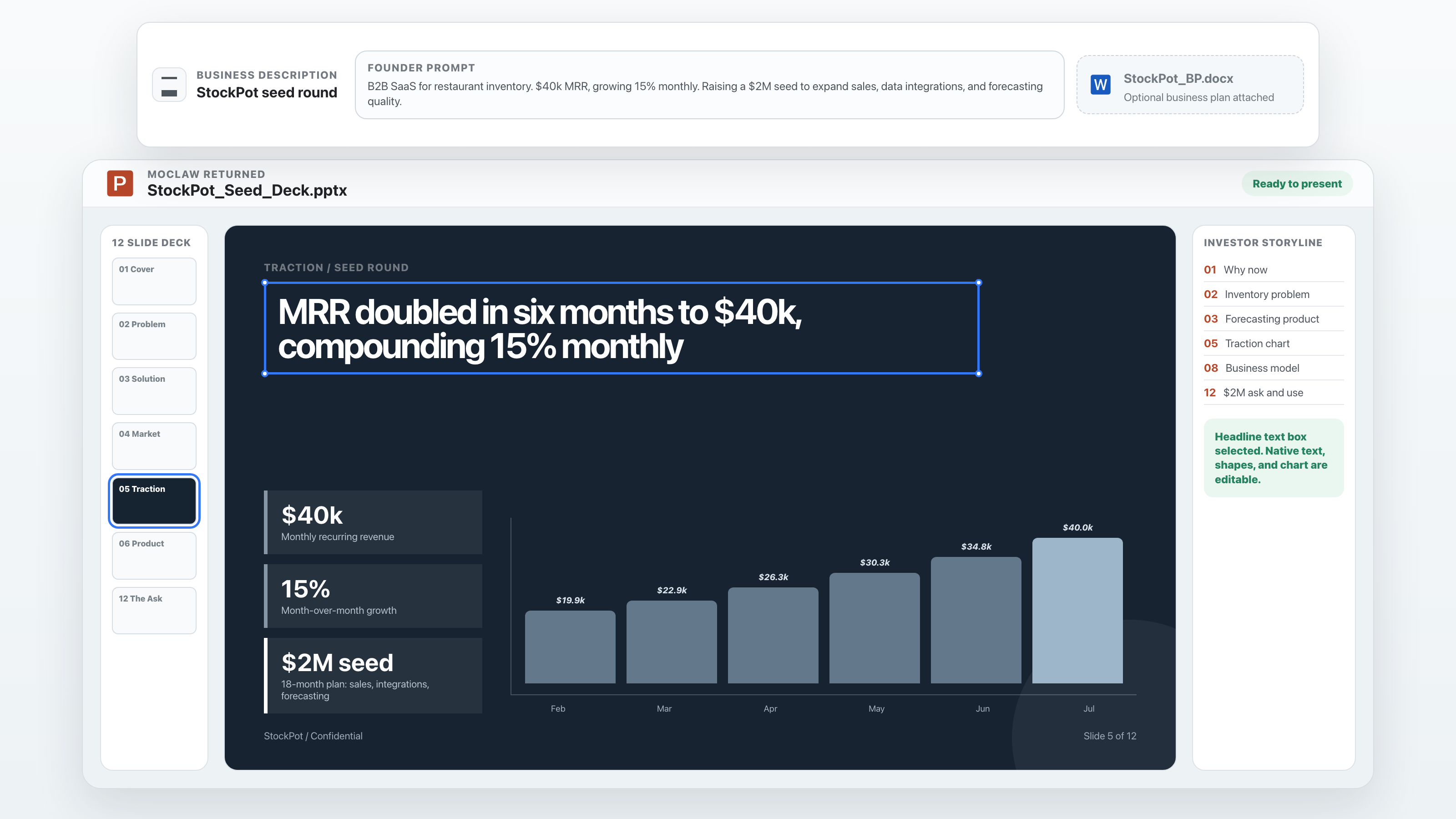 Generate pitch deck preview